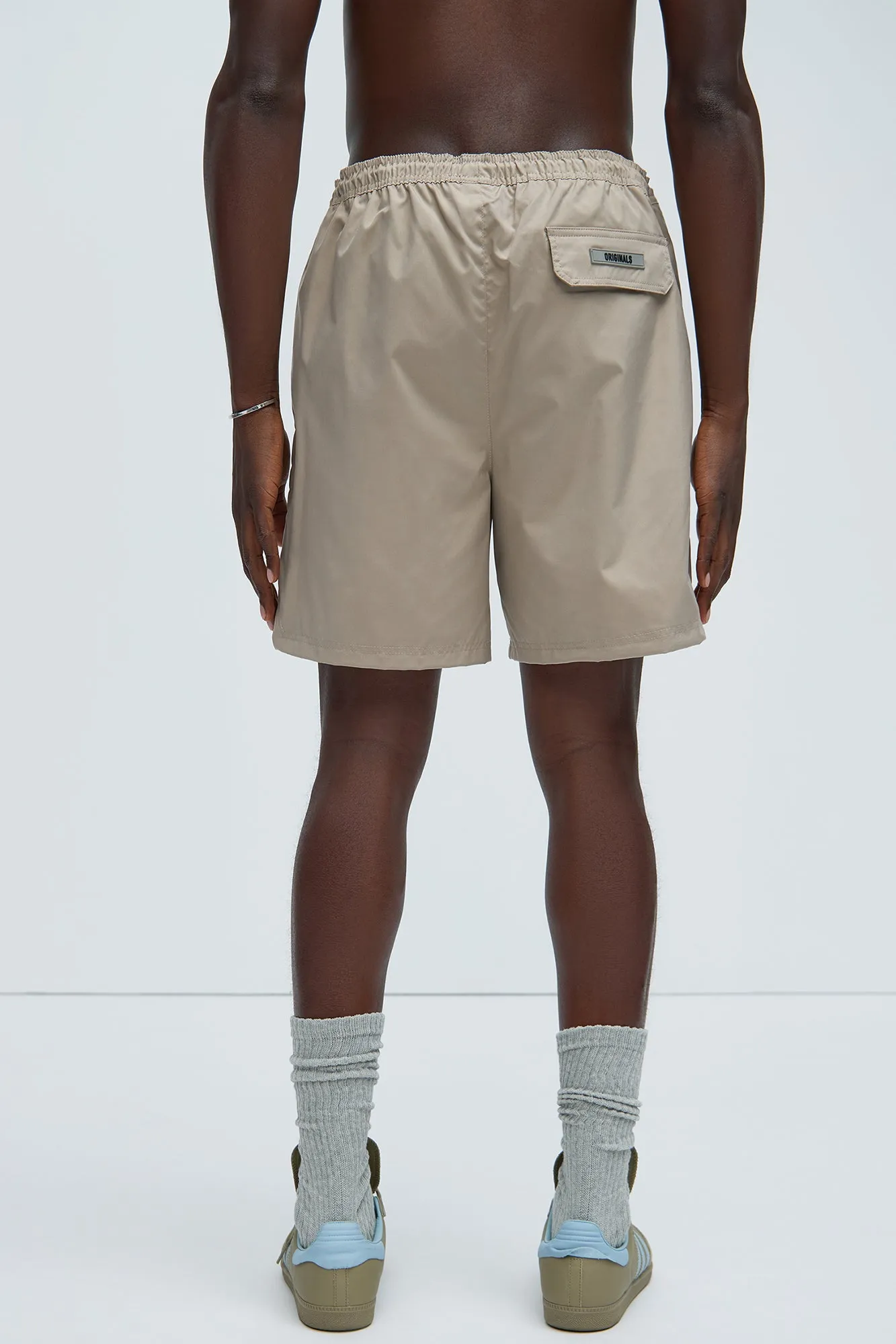 Originals Nylon Warm Up Shorts - Stone sold by Fashion Nova product image thumbnail 4