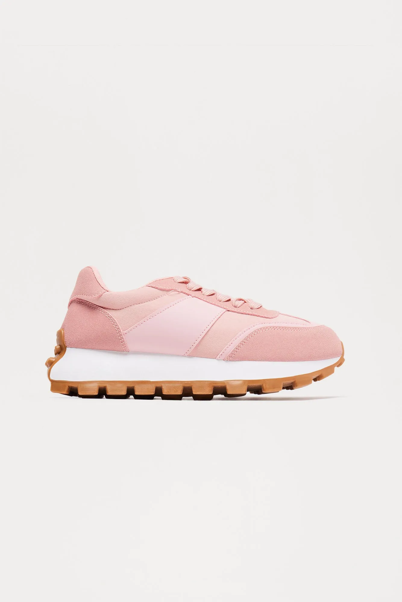 Cam Lace Up Sneakers - Pink sold by Fashion Nova