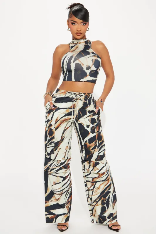 In My Own Way Cargo Pant Set - Black/combo sold by Fashion Nova
