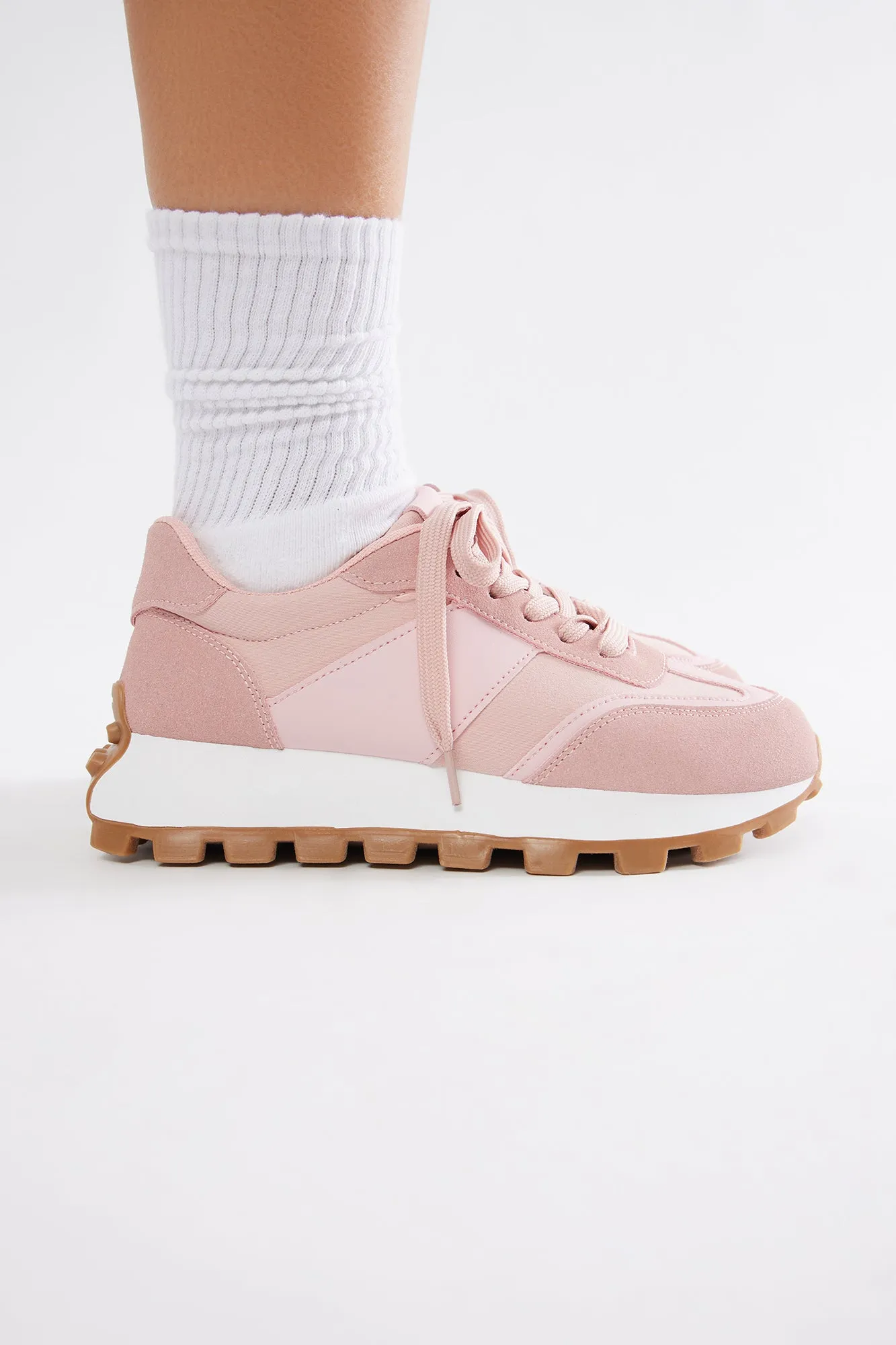 Cam Lace Up Sneakers - Pink sold by Fashion Nova product image thumbnail 4