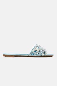 Flourishing Embellished Flat Sandals - Blue sold by Fashion Nova