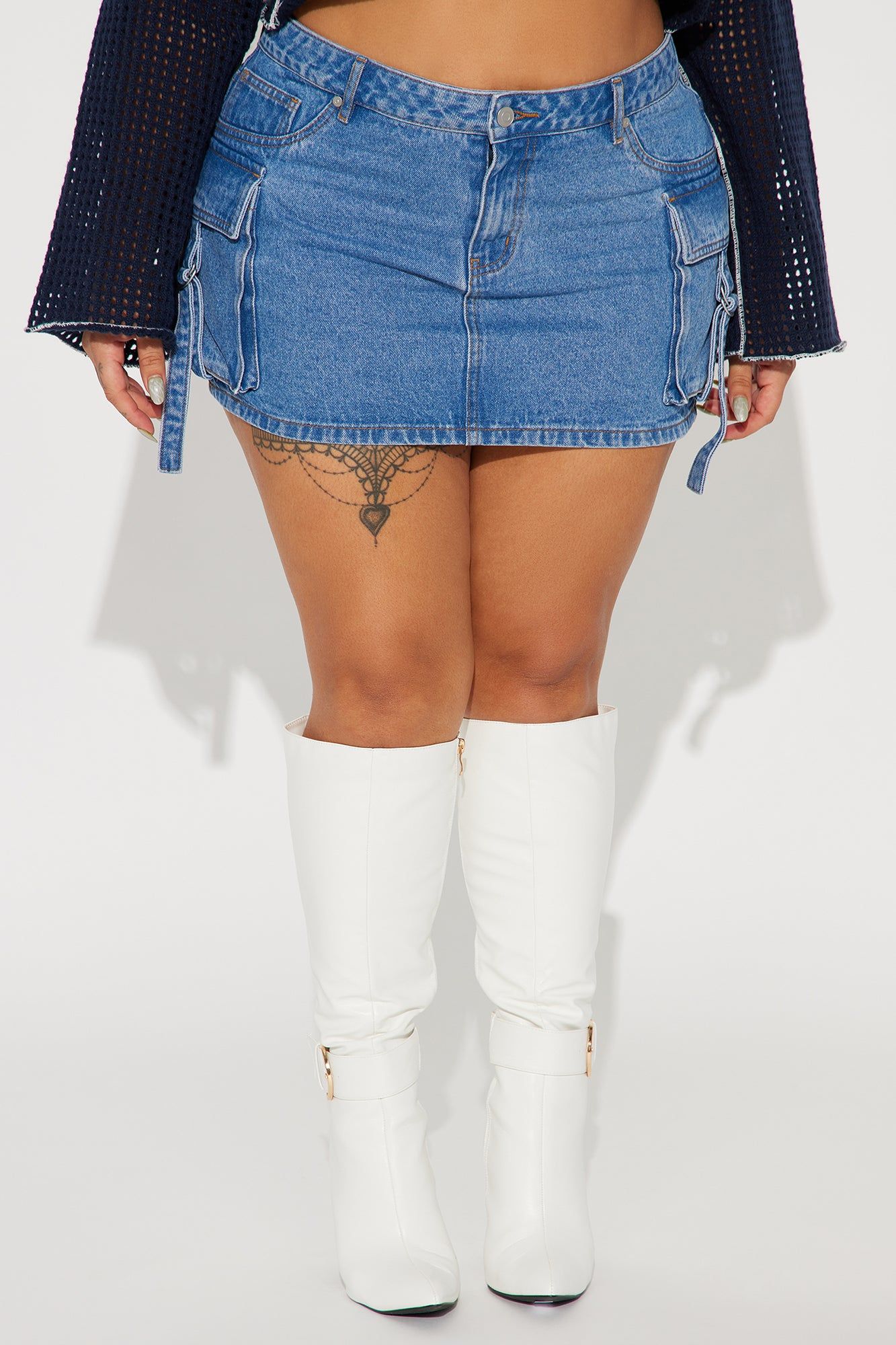 【Anyone more】Beta Cargo Washing Mini Skirt Anyone more】Beta Cargo Washing Mini Skirt Take On Me Denim