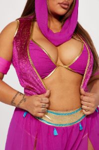 3 Wishes Genie 6 Piece Costume Set - Magenta/combo sold by Fashion Nova