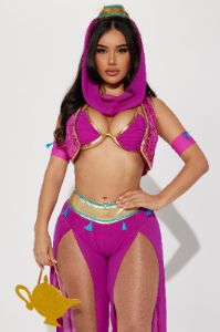 3 Wishes Genie 6 Piece Costume Set - Magenta/combo sold by Fashion Nova