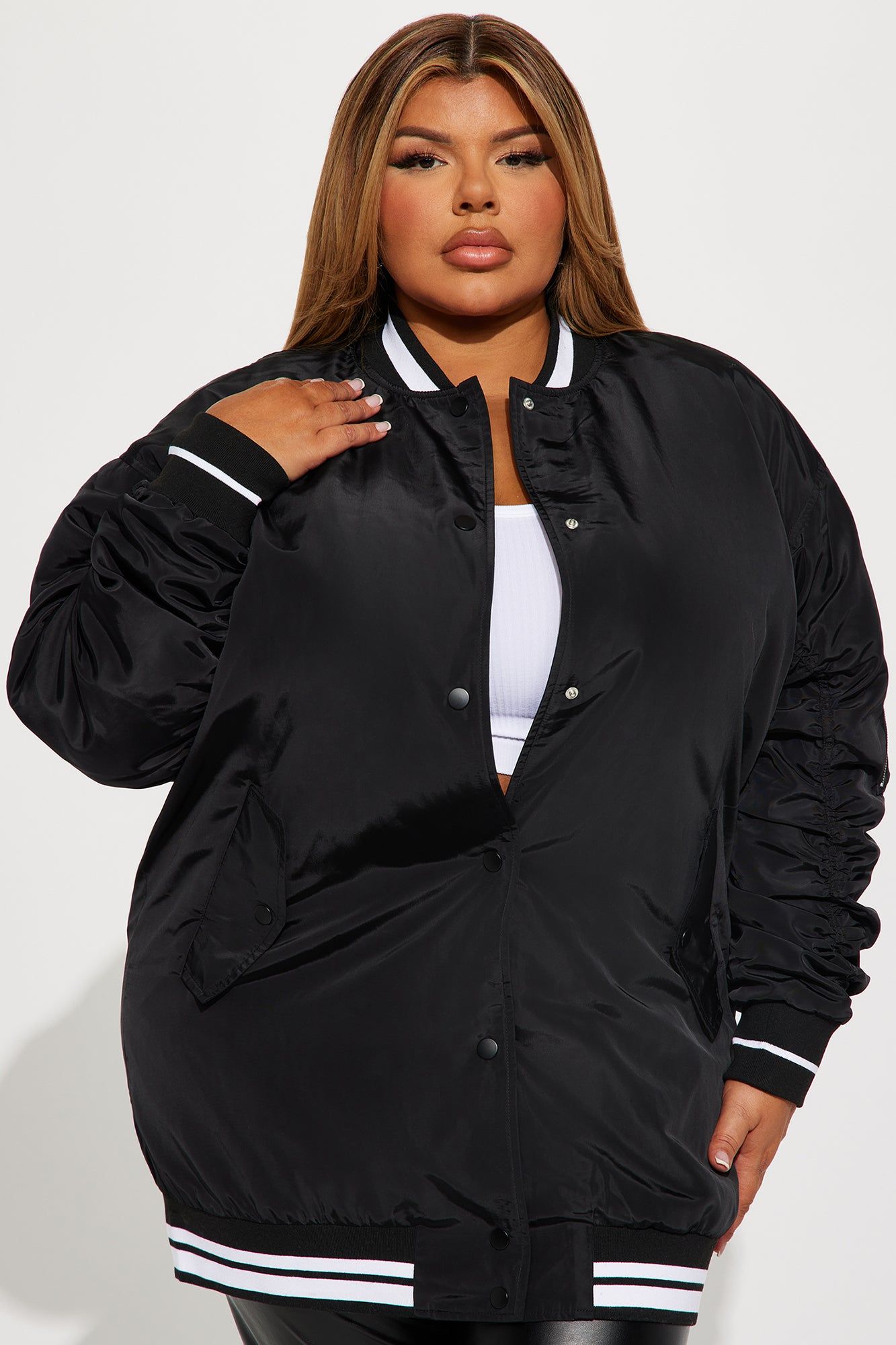 Jayda Varsity Jacket - Black sold by Fashion Nova product image thumbnail 4