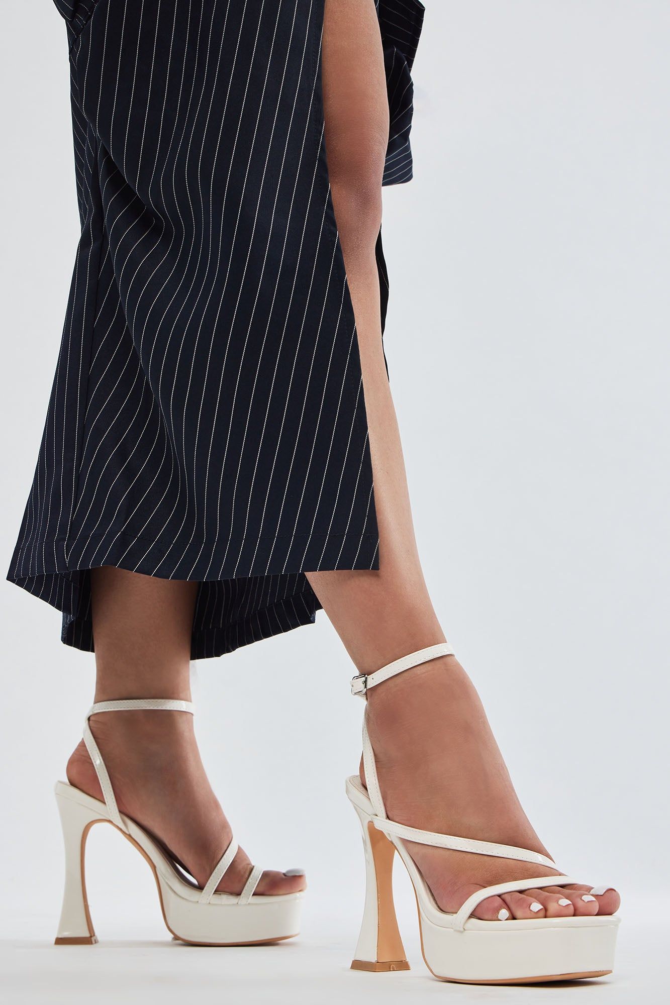 Andrea Platform Block Heels - White sold by Fashion Nova