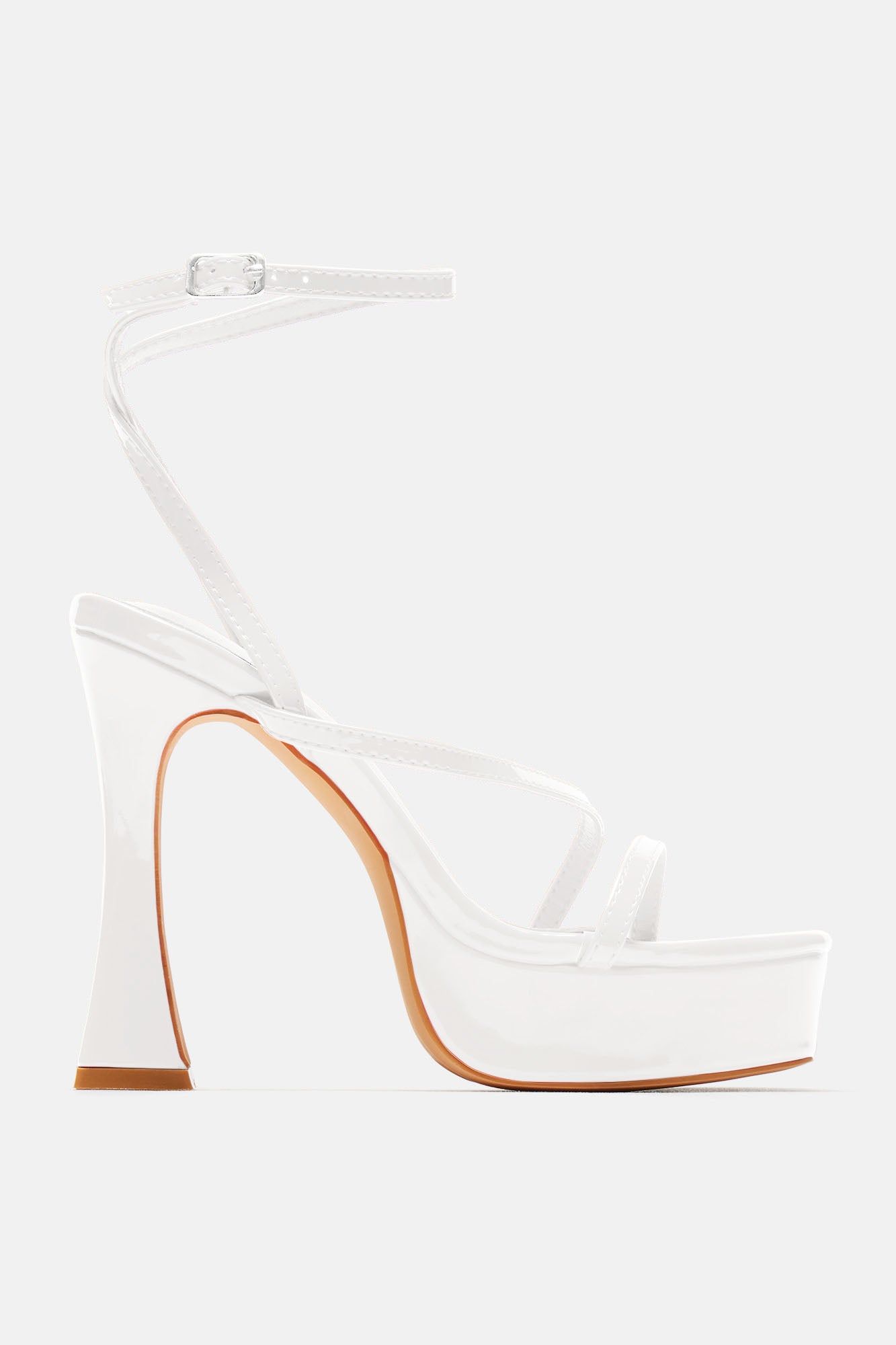 Andrea Platform Block Heels - White sold by Fashion Nova product image thumbnail 4