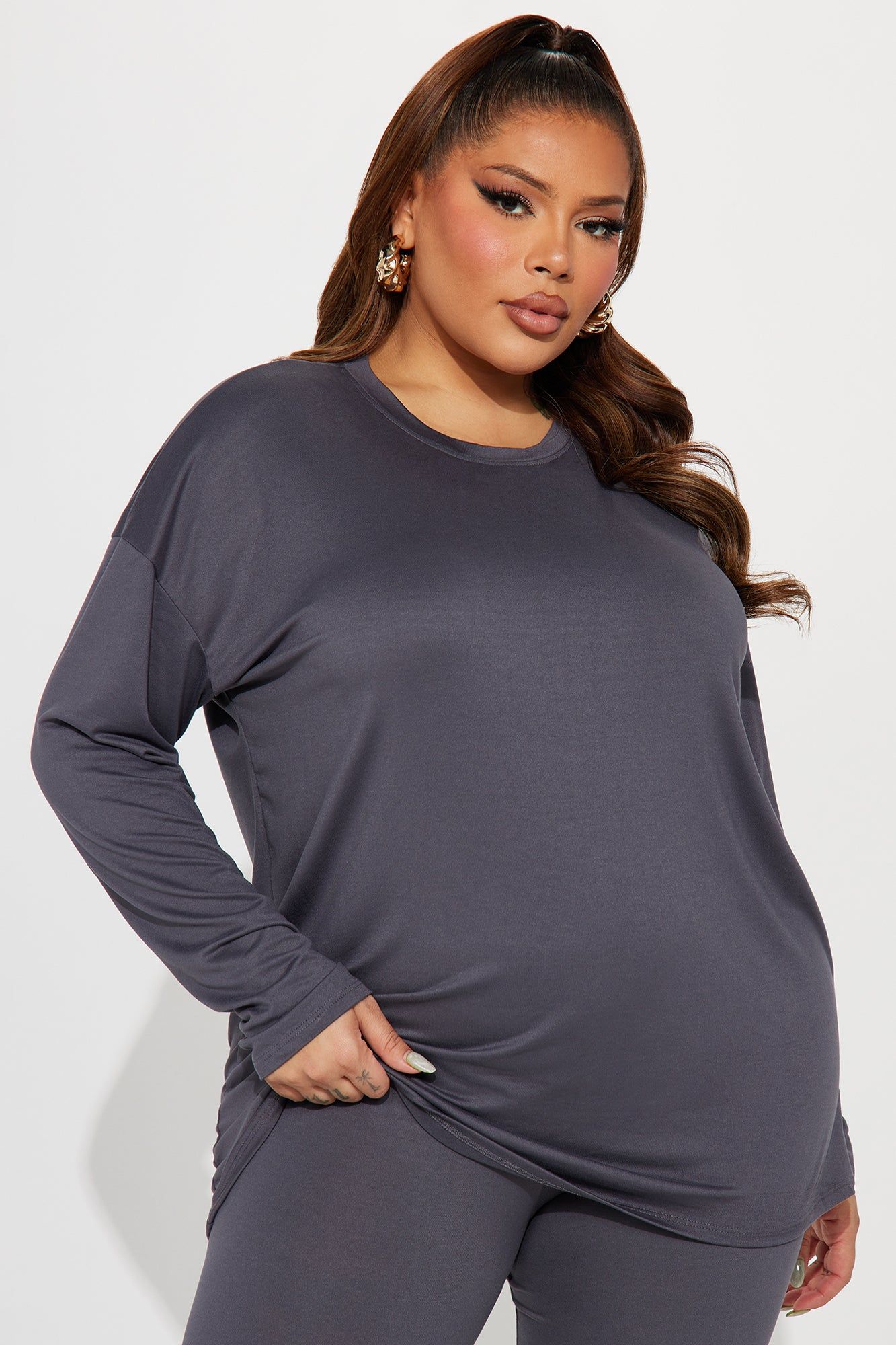 Weekend Vibes Long Sleeve Set - Charcoal sold by Fashion Nova product image thumbnail 5