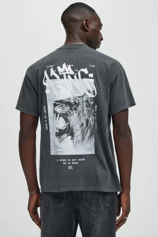 Heart Of A King Short Sleeve Tee - Black sold by Fashion Nova