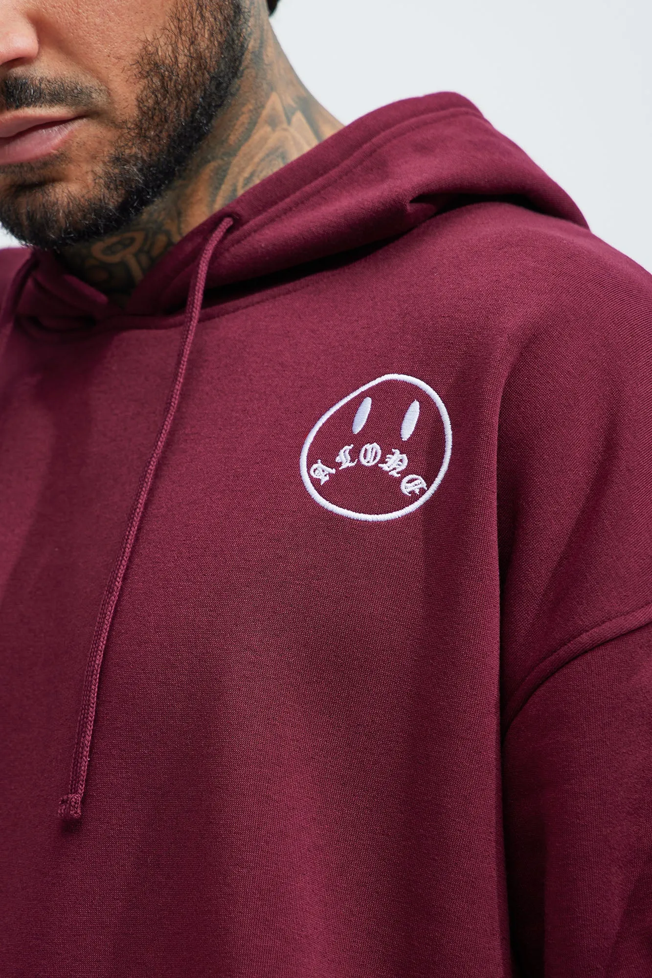 Never Alone Hoodie - Burgundy sold by Fashion Nova product image thumbnail 4