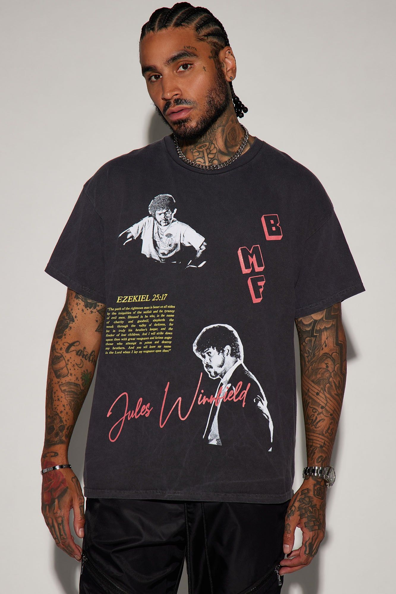 Pulp Fiction Jules Winnfield Short Sleeve Tee - Black sold by Fashion Nova