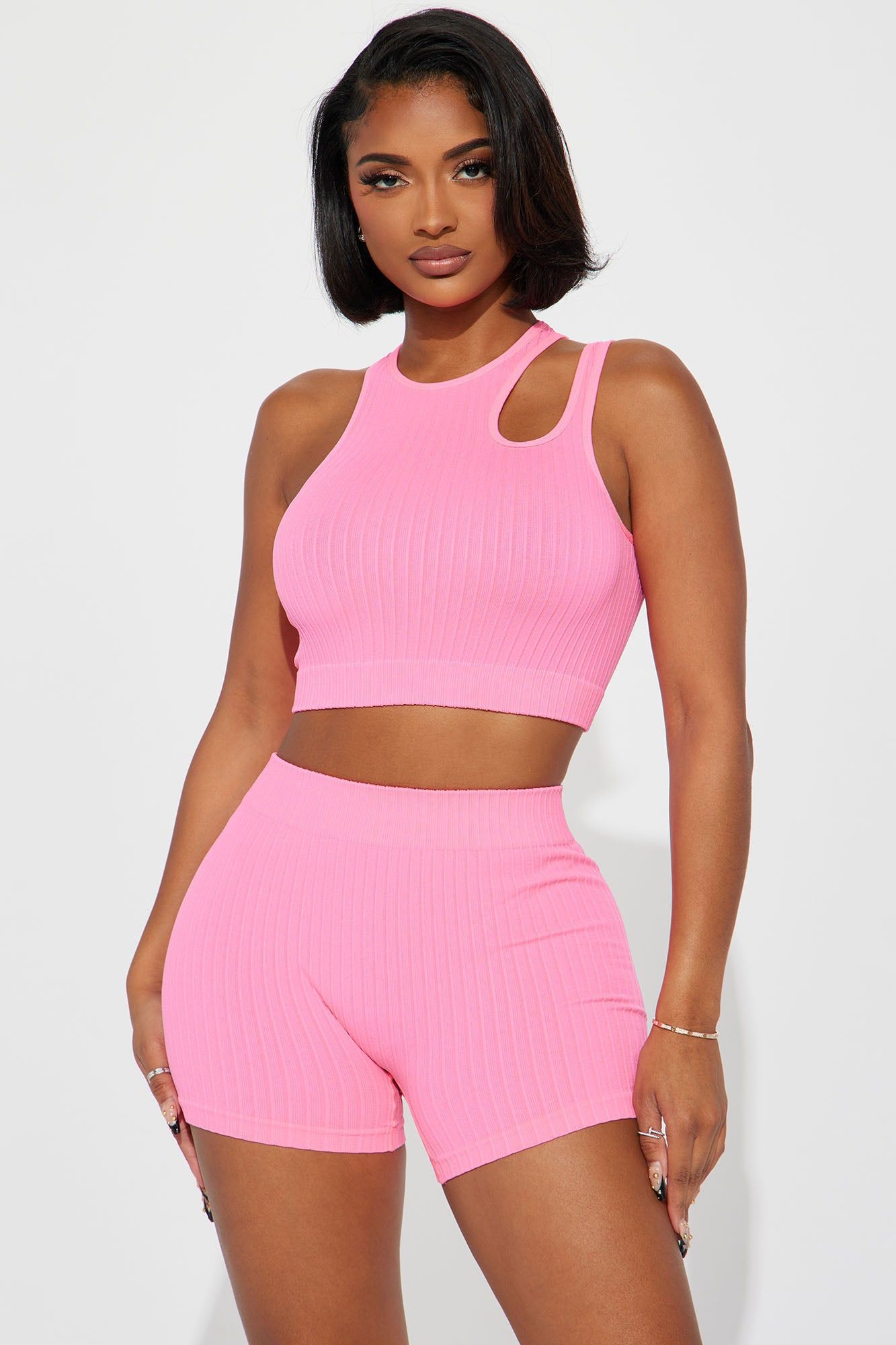 Can't Cut Me Off Short Set - Neon Pink sold by Fashion Nova product image thumbnail 2