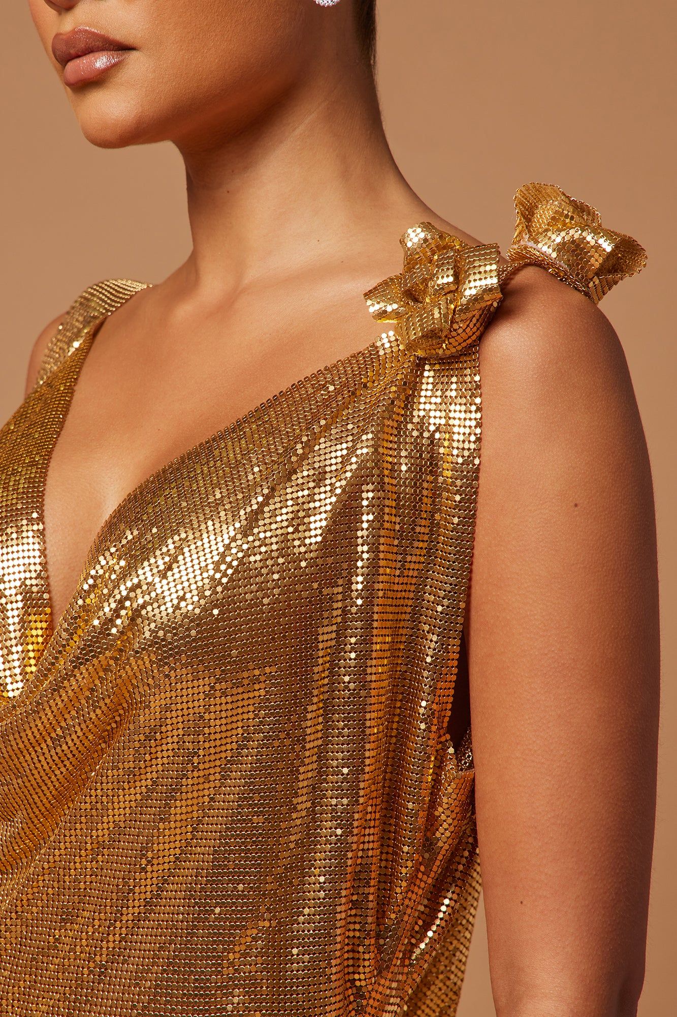 Dress Deals Rose Gold Chainmail Shift Dress Topshop Dresses Rose Gold  Backless Mini Dress Poshmark