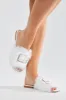 No Shade Fur Sandals - White sold by Fashion Nova