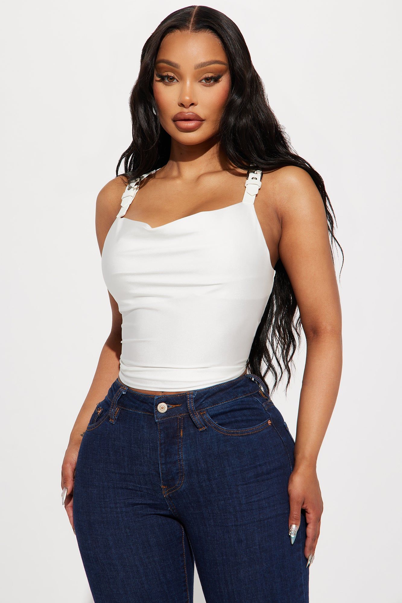 If You Let Me Buckle Top - Ivory sold by Fashion Nova