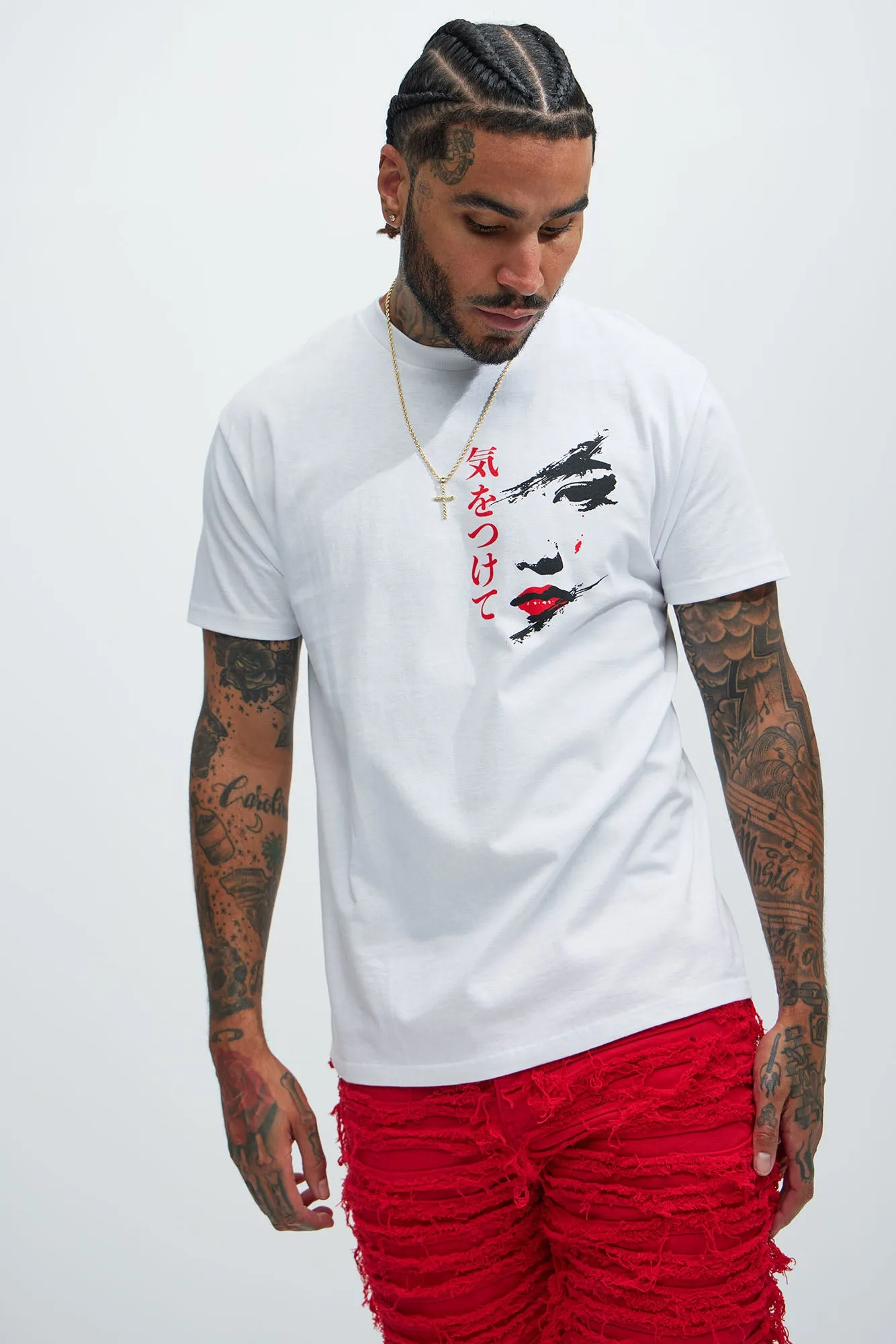 Be Careful Of Love Short Sleeve Tee - White sold by Fashion Nova