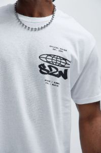 SZN Stacked Short Sleeve Tee - White sold by Fashion Nova