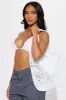 Triangle Crochet Tote Handbag - White sold by Fashion Nova