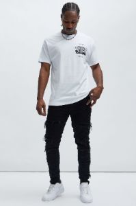 SZN Stacked Short Sleeve Tee - White sold by Fashion Nova