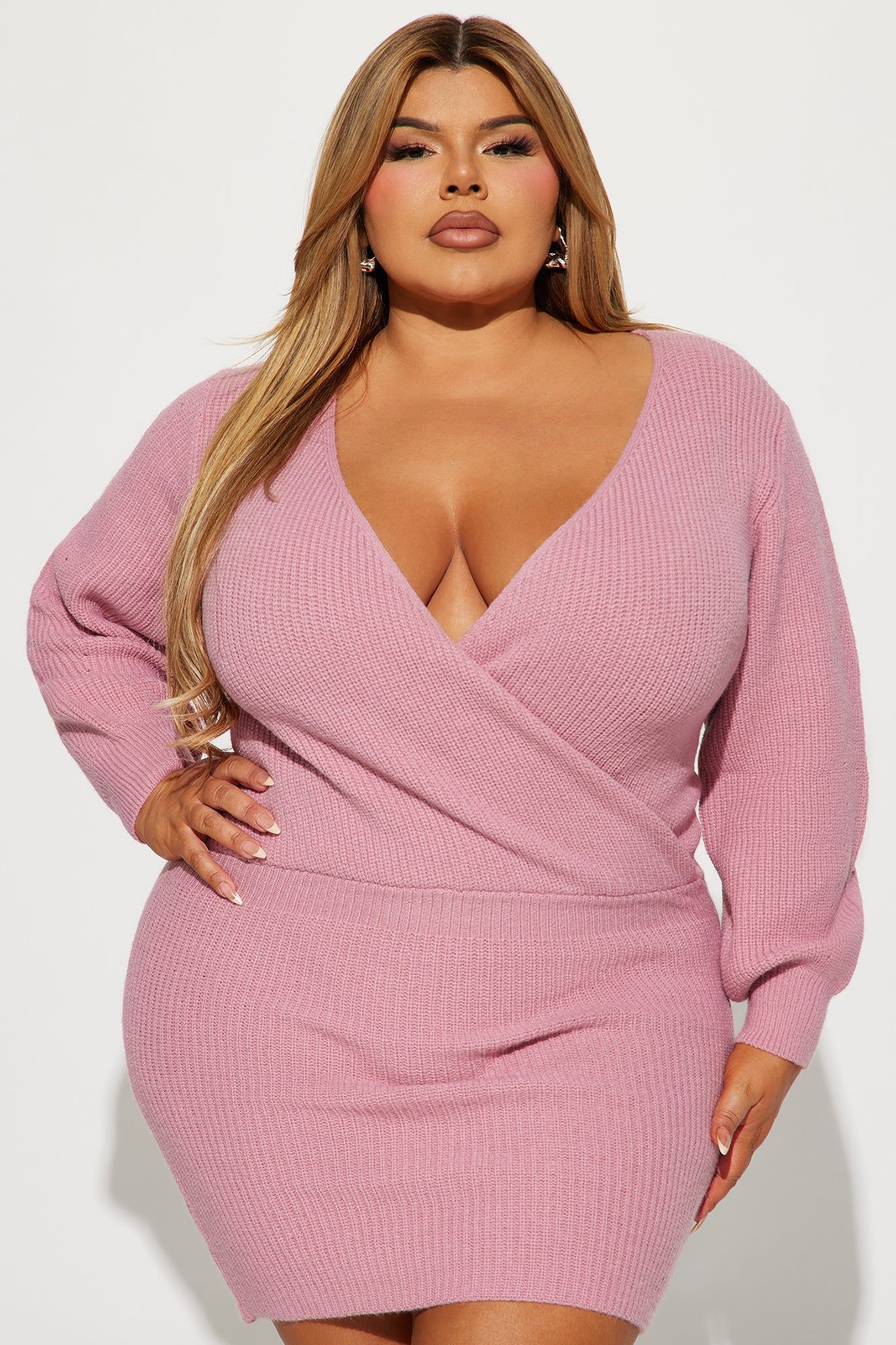 Katy Sweater Mini Dress - Mauve sold by Fashion Nova product image thumbnail 5