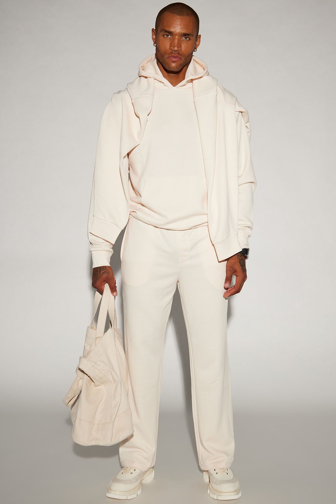 Textured Triangles Hoodie - Cream sold by Fashion Nova product image thumbnail 2