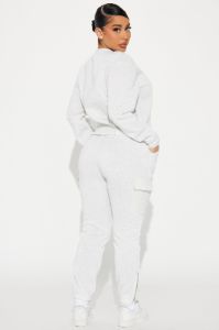 Dreamy Vibes Jogger Set - Heather Grey sold by Fashion Nova
