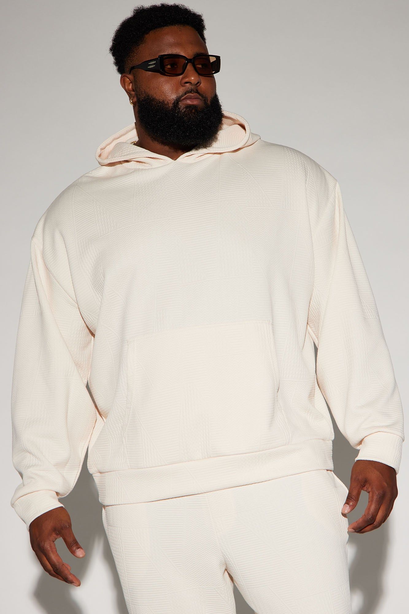 Textured Triangles Hoodie - Cream sold by Fashion Nova product image thumbnail 3