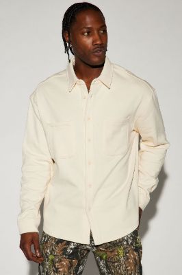 Tyson Fleece Shacket - Cream sold by Fashion Nova