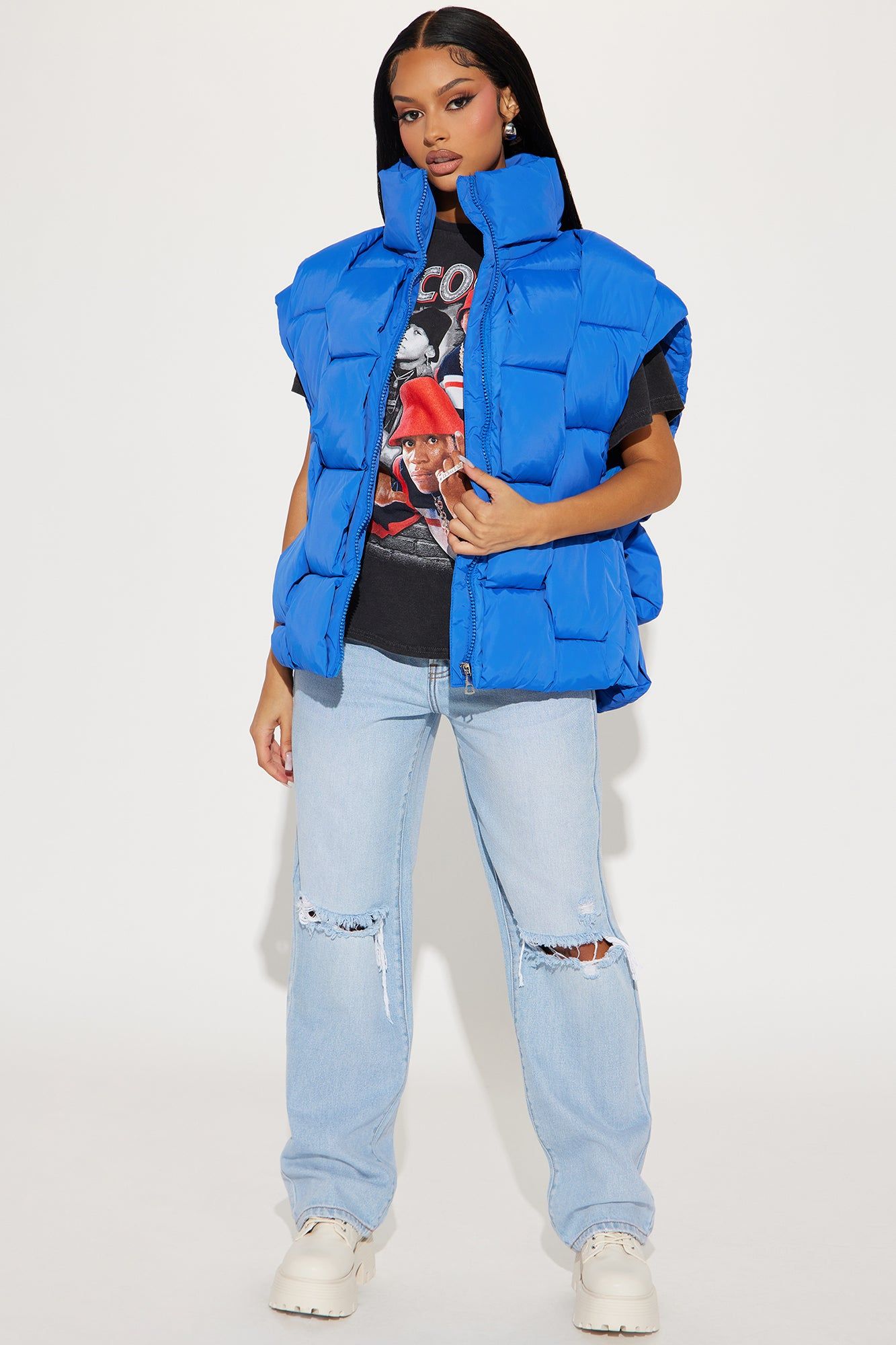 Basket Case Puffer Vest - Blue sold by Fashion Nova product image thumbnail 2