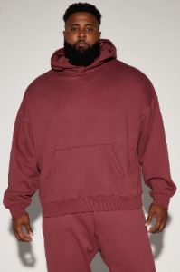 Tyson Oversized Heavyweight Hoodie - Burgundy sold by Fashion Nova