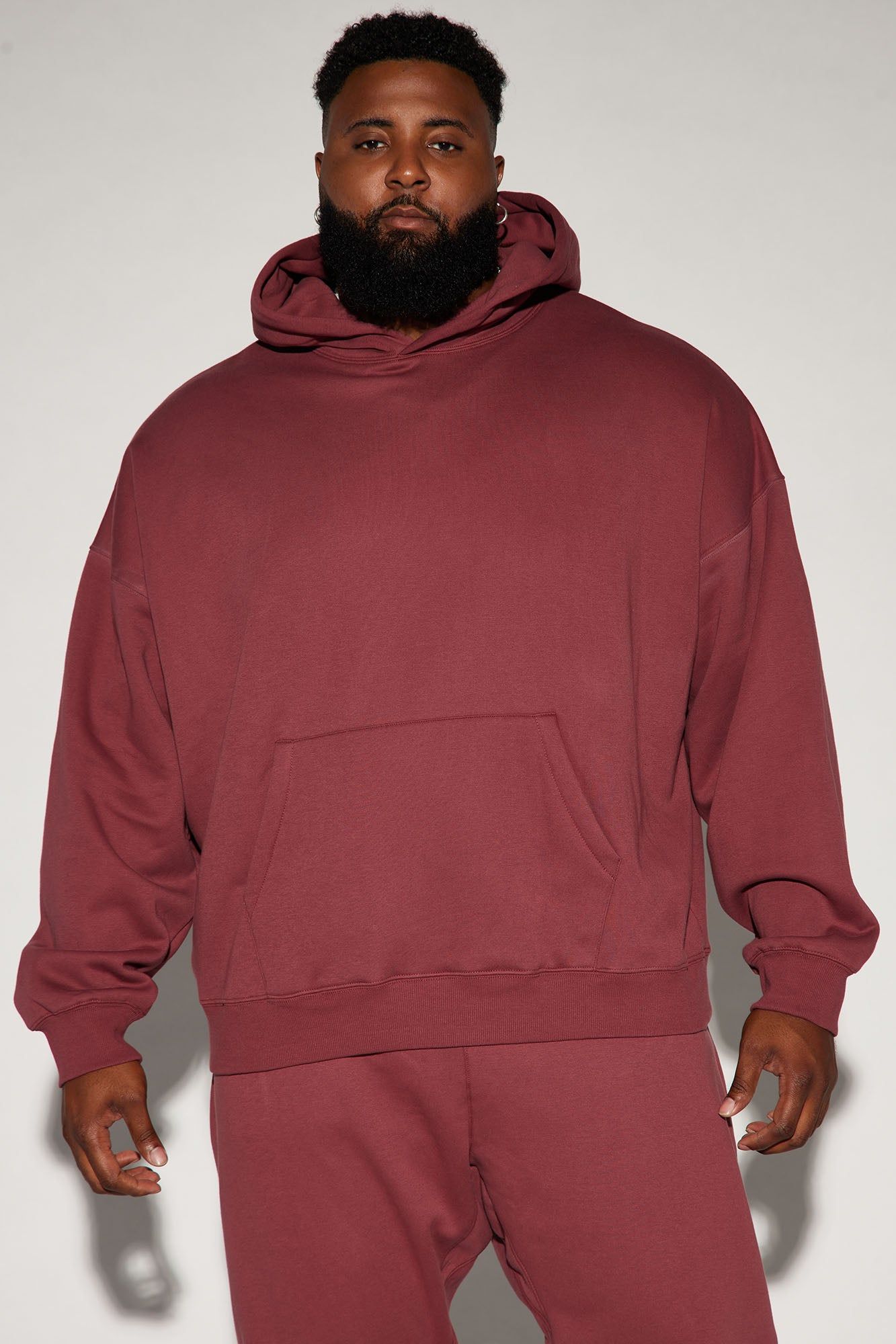 Tyson Oversized Heavyweight Hoodie - Burgundy sold by Fashion Nova product image thumbnail 3