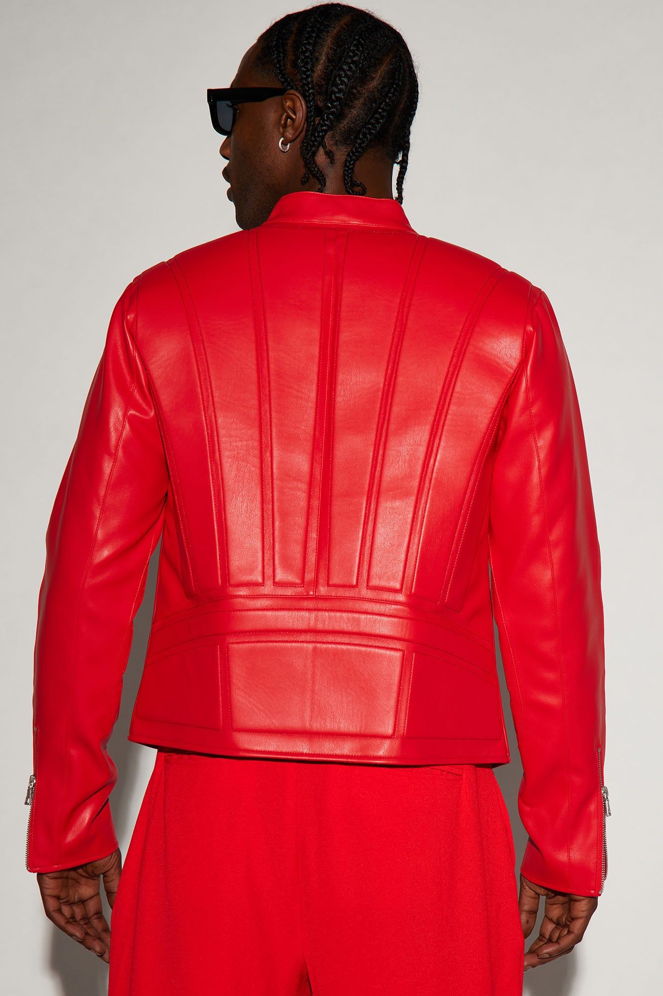 Stanton Faux Leather Moto Jacket - Red sold by Fashion Nova product image thumbnail 3