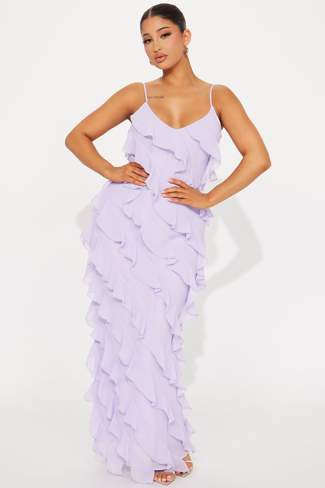 Ria Chiffon Maxi Dress - Lavender sold by Fashion Nova