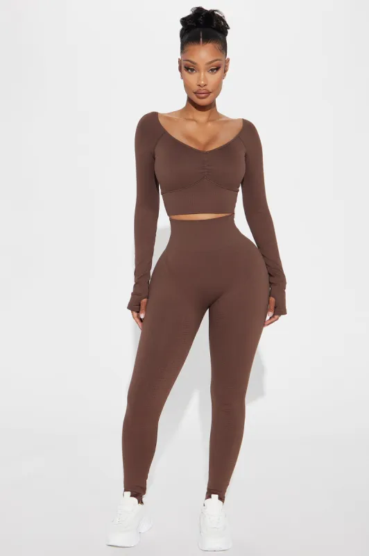 Active Lifestyle Active Legging - Chocolate sold by Fashion Nova