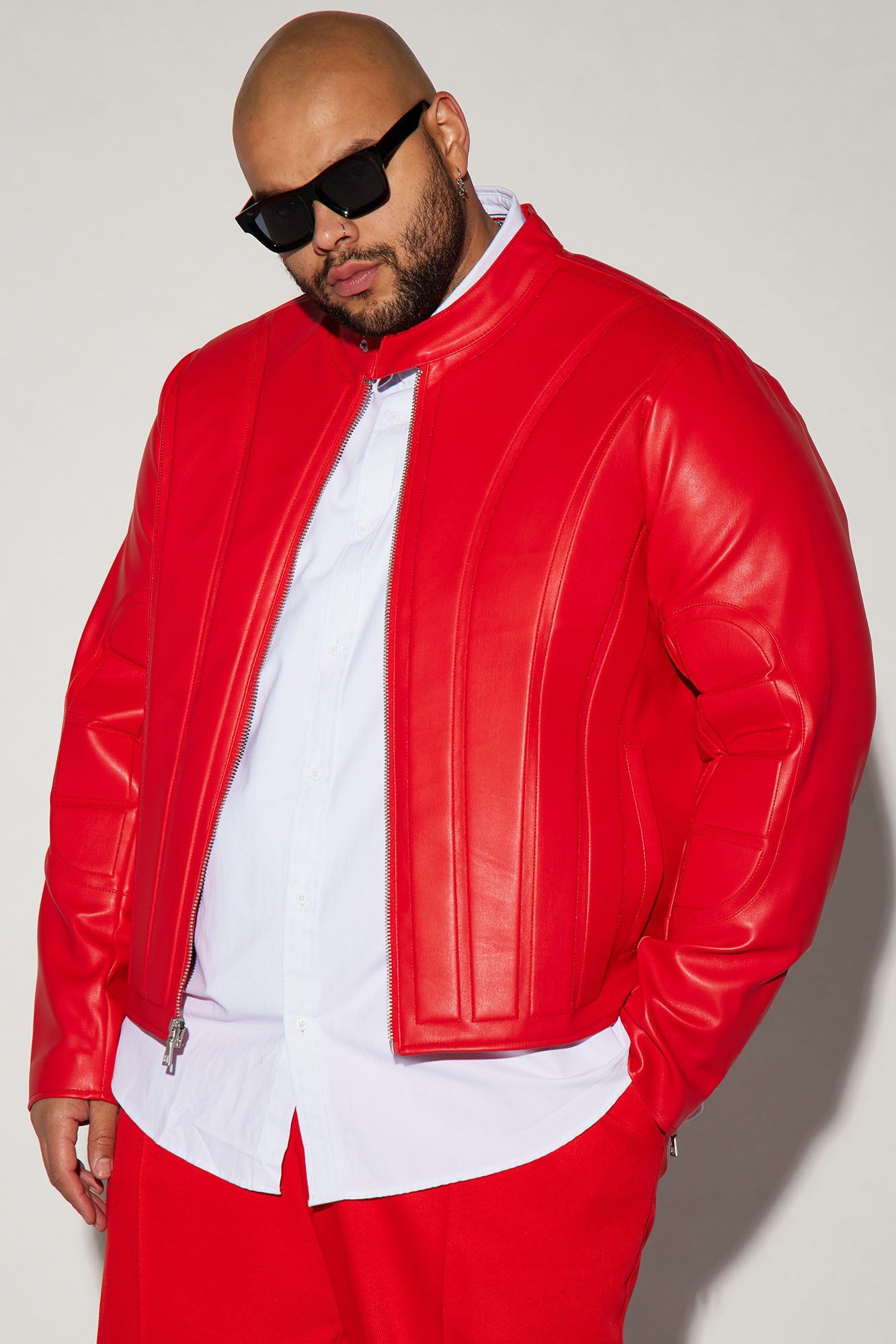 Stanton Faux Leather Moto Jacket - Red sold by Fashion Nova product image thumbnail 4