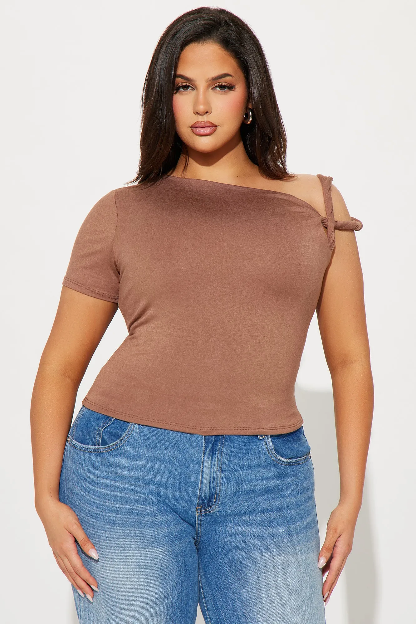 Kendra One Shoulder Top - Chocolate sold by Fashion Nova product image thumbnail 4