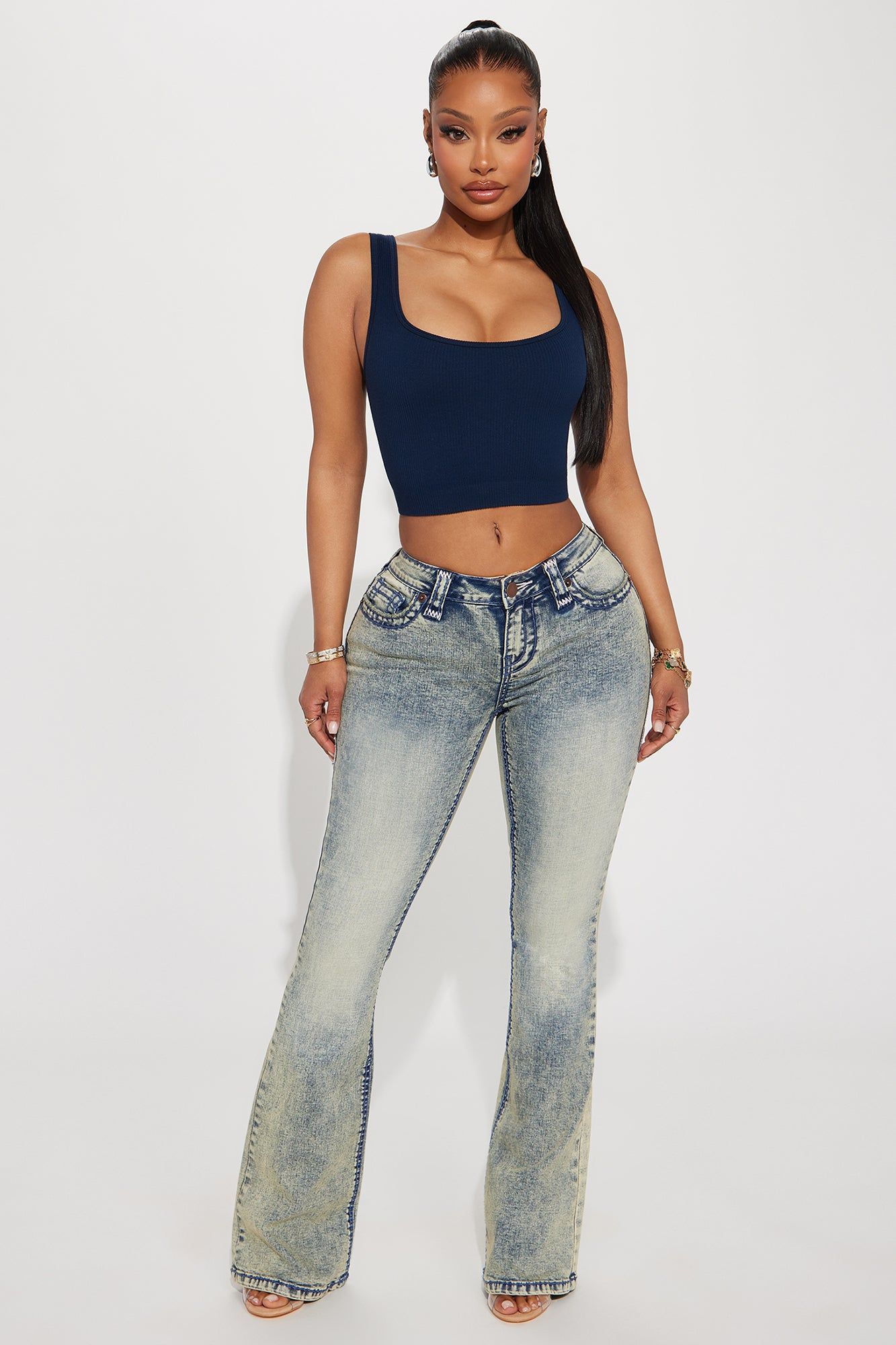 All At Once Stretch Flare Jeans - Light Wash sold by Fashion Nova