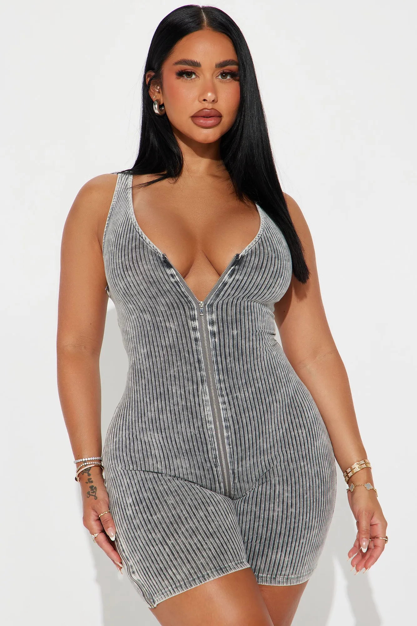 The Way You Move Washed Romper - Grey sold by Fashion Nova product image thumbnail 2