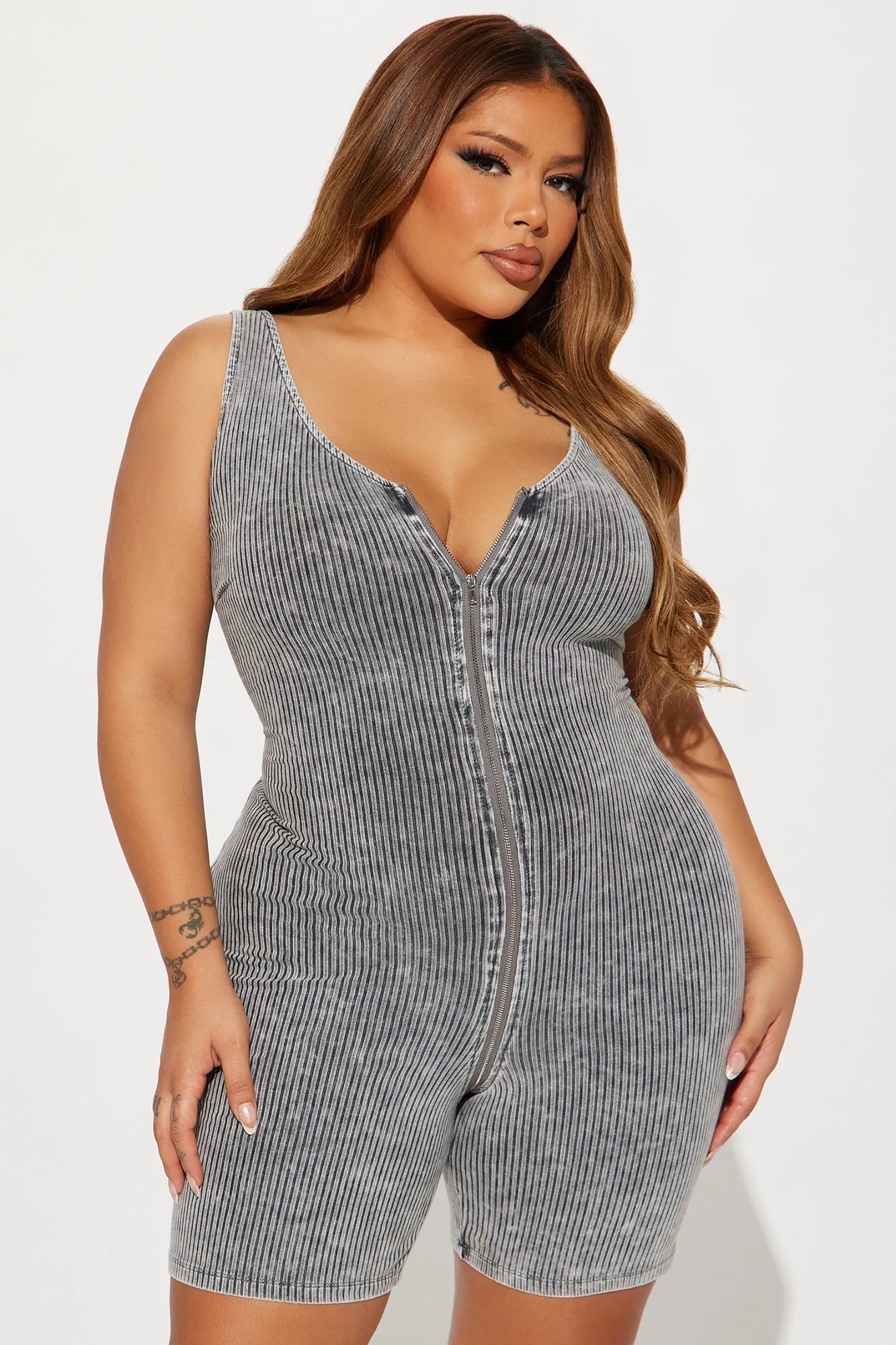 The Way You Move Washed Romper - Grey sold by Fashion Nova product image thumbnail 5