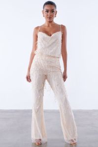 Isabelle Sequin Pant - Nude sold by Fashion Nova