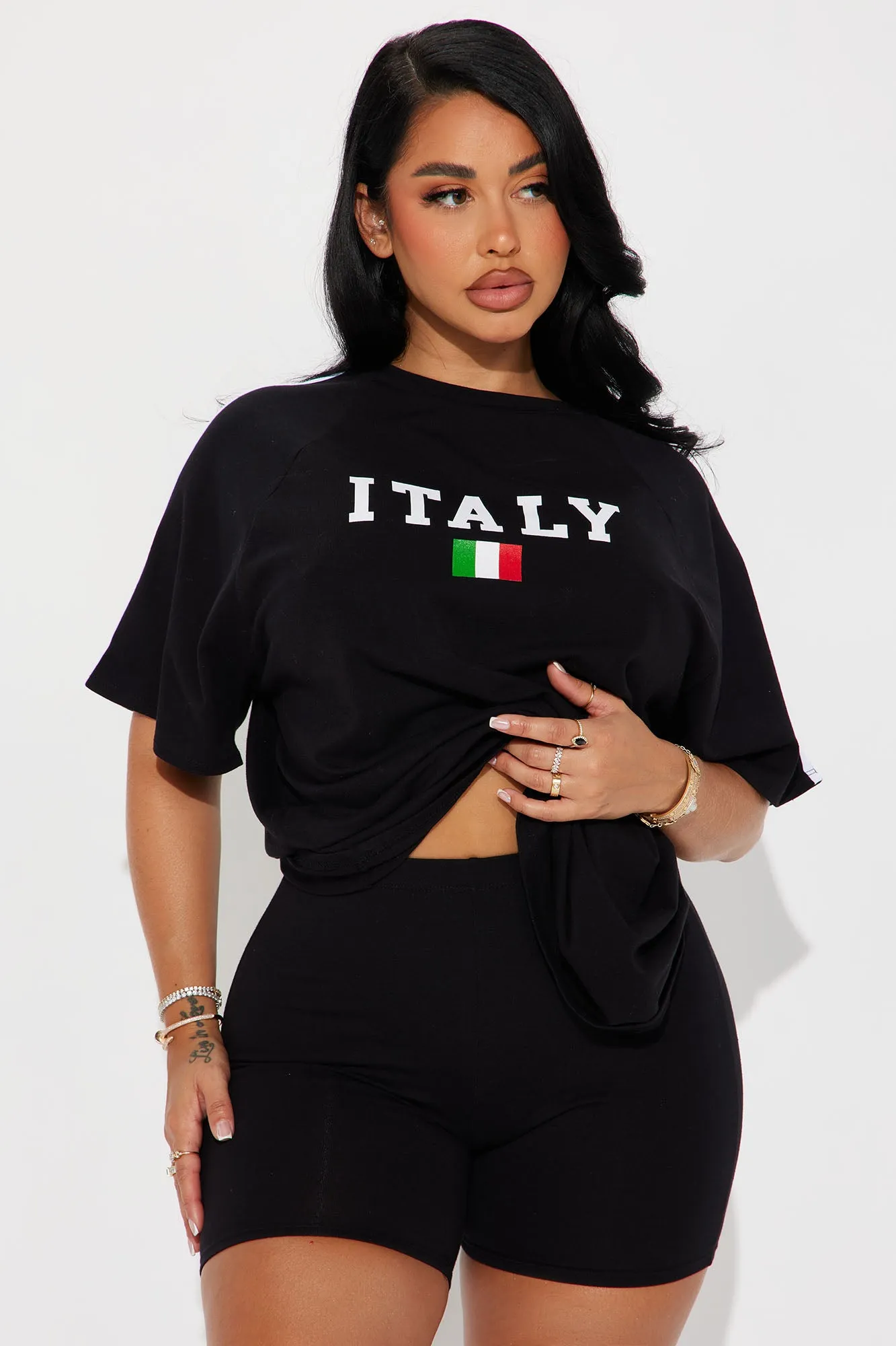 Italy Babe Biker Short Set - Black sold by Fashion Nova product image thumbnail 2
