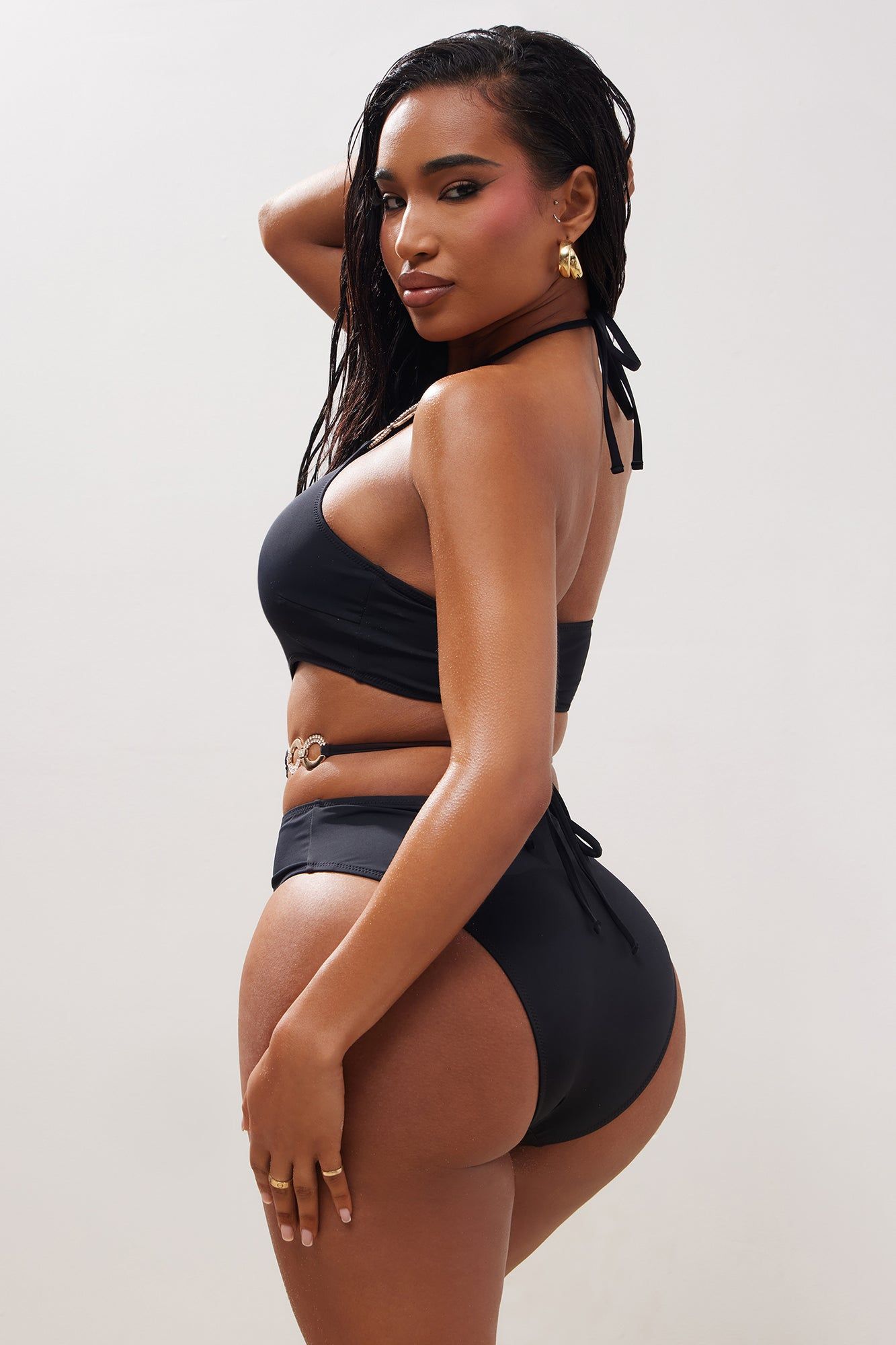 Palm Beach Chain 1 Piece Swimsuit - Black sold by Fashion Nova product image thumbnail 4