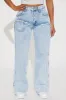 Focus On It Straight Leg Jeans - Light Wash sold by Fashion Nova