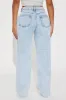 Focus On It Straight Leg Jeans - Light Wash sold by Fashion Nova