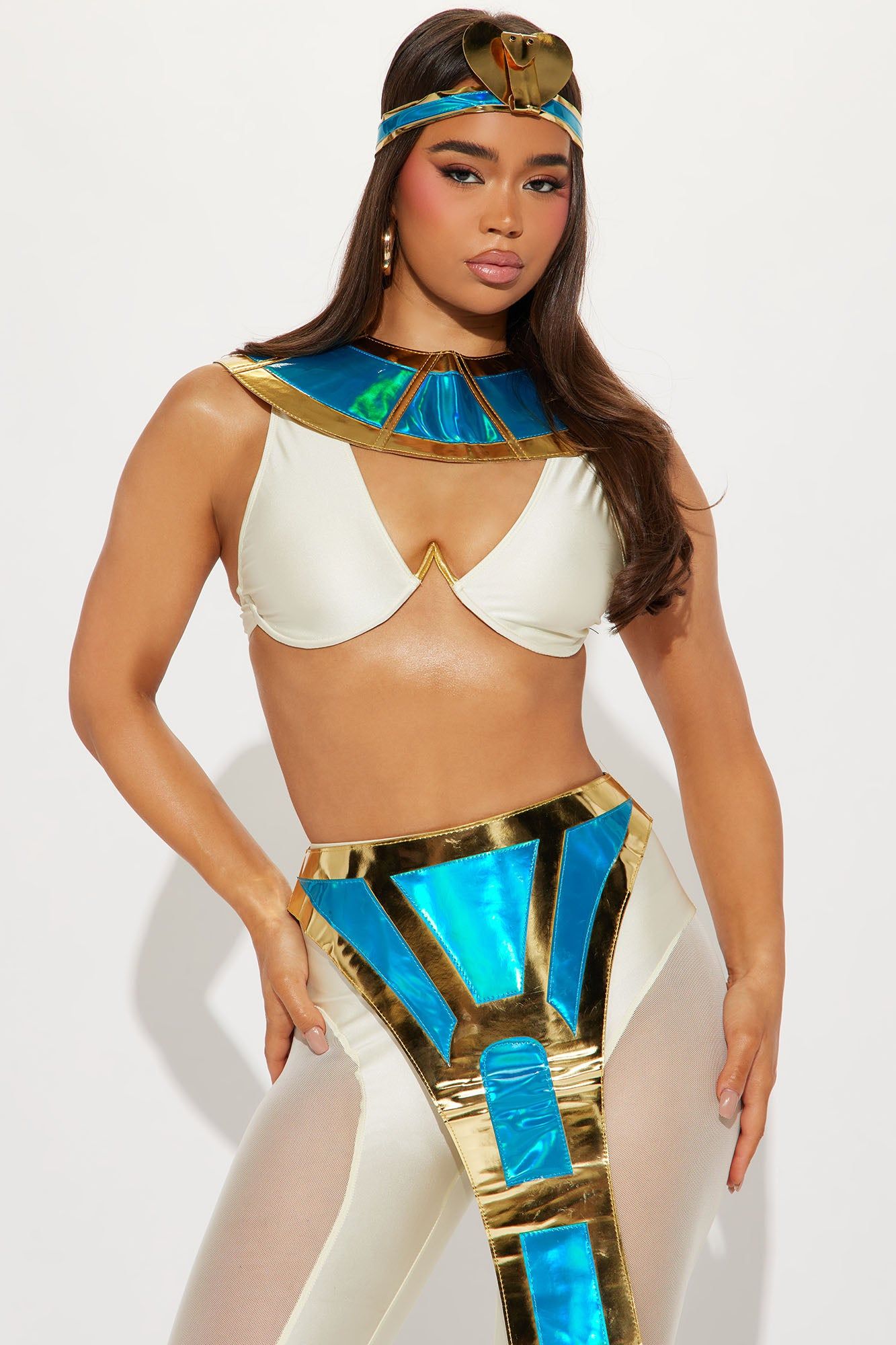 Ruler Of The Nile Pharaoh 5 Piece Costume Set - White/combo sold by Fashion Nova product image thumbnail 2