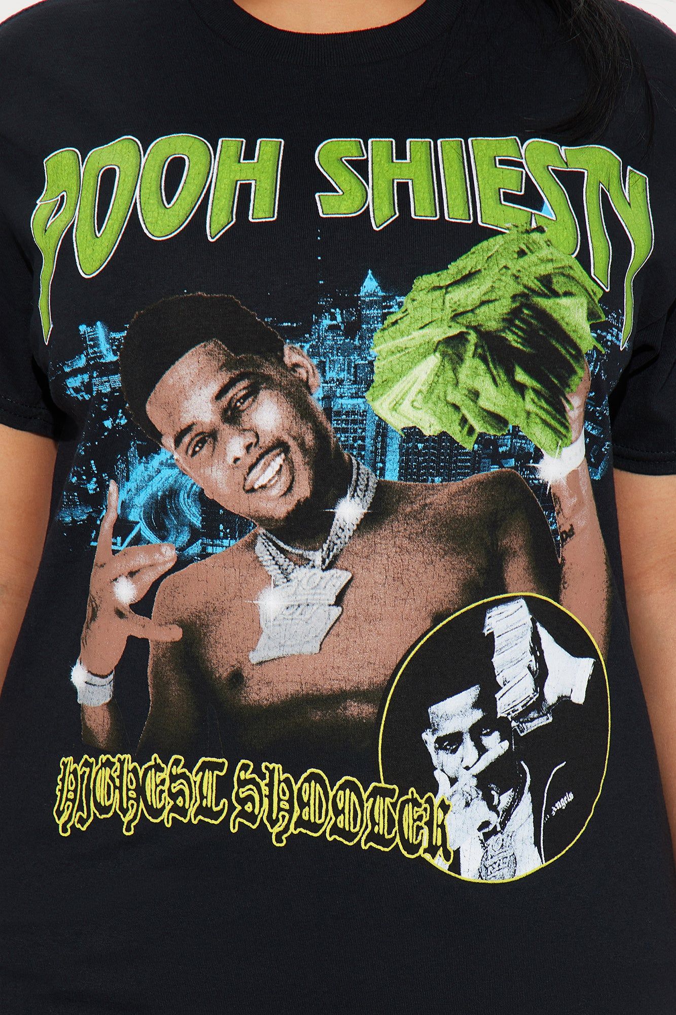 Pooh Shiesty Crew Neck Tee - Black Wash sold by Fashion Nova product image thumbnail 3