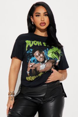 Pooh Shiesty Crew Neck Tee - Black Wash sold by Fashion Nova