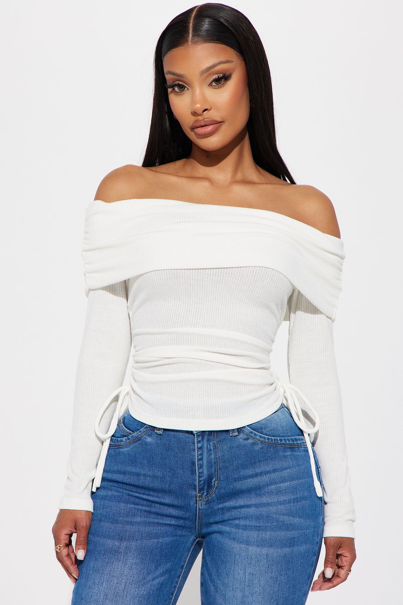Idalia Off Shoulder Top - Off White sold by Fashion Nova