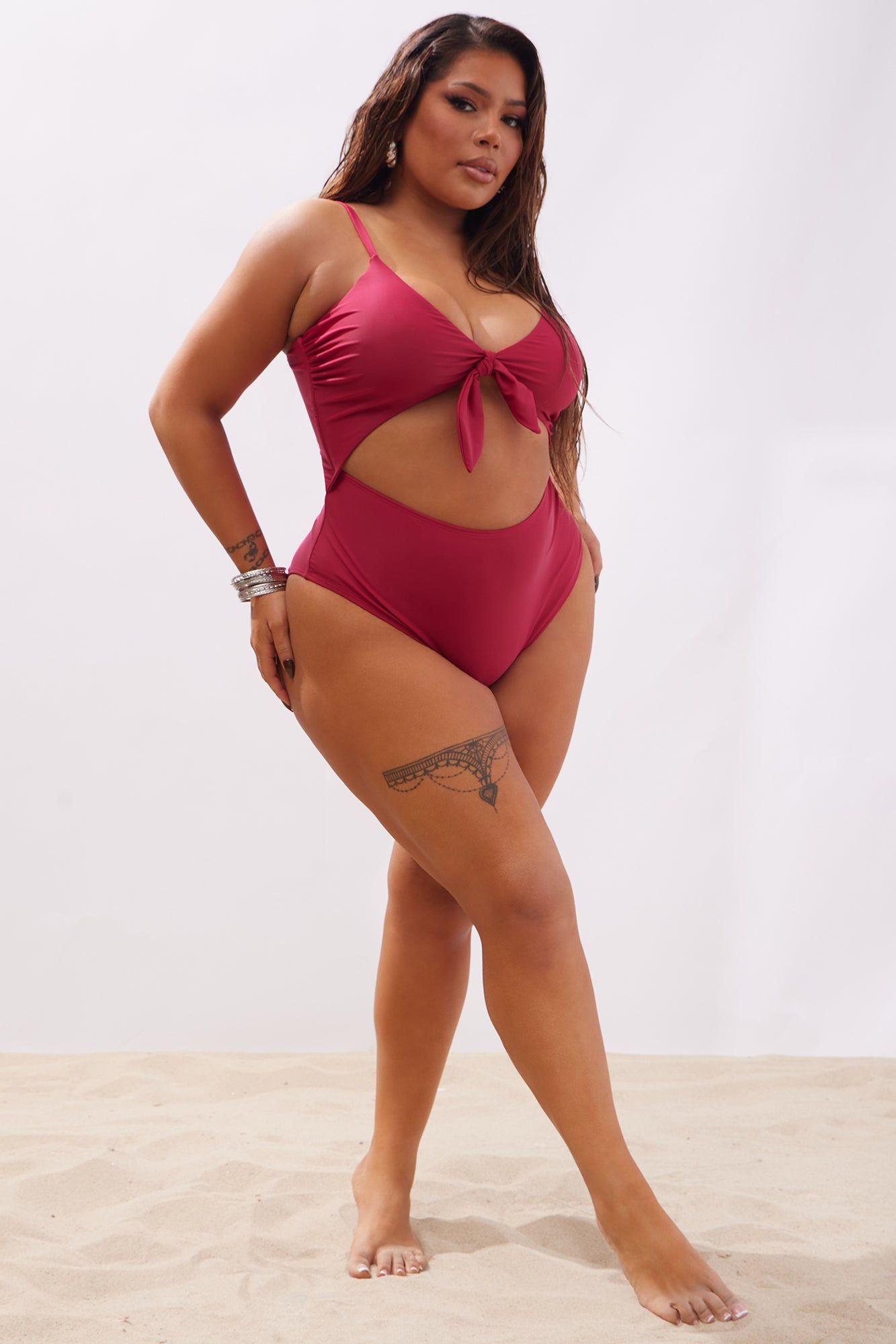 Hermosa Beach Dreams One Piece Swimsuit - Burgundy sold by Fashion Nova product image thumbnail 5