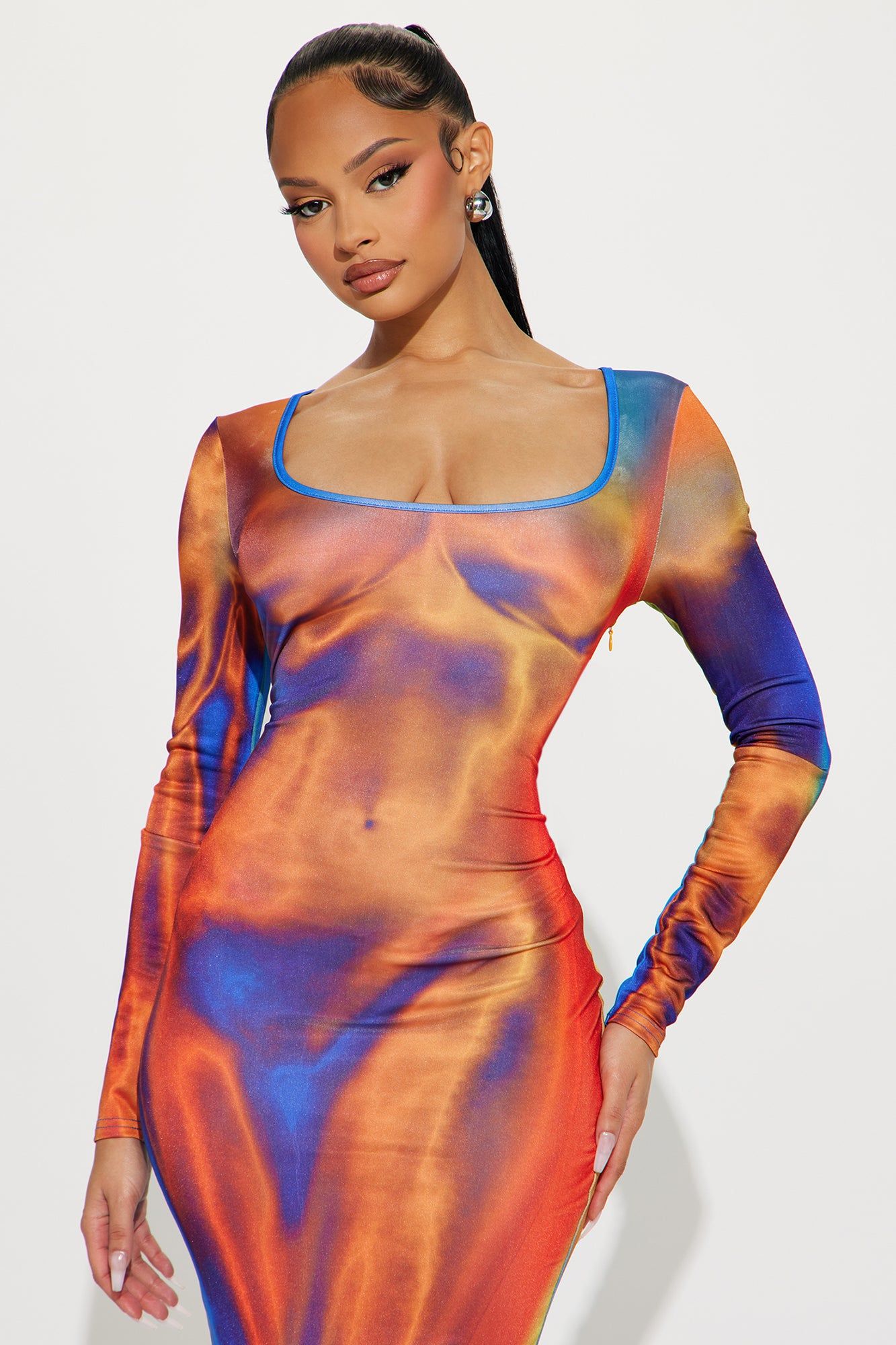 Transformed Gaia Maxi Dress - Orange/combo sold by Fashion Nova product image thumbnail 2